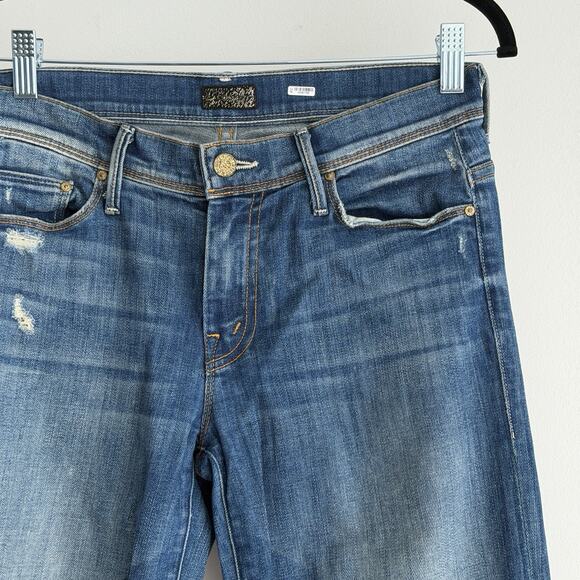 Mother Jeans Womens 26 The Cruiser Flare Low Rise Rough It Up Distressed Western - Picture 3 of 15